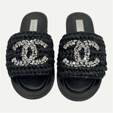 zara chanel vintage crystal signature cc mules|chanel mules On Sale .